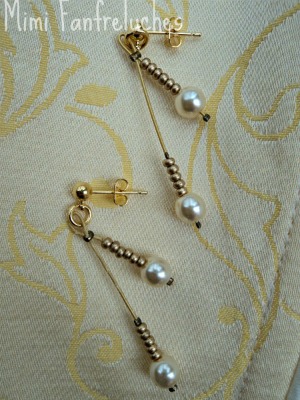 Boucles d'oreilles mariée Golden